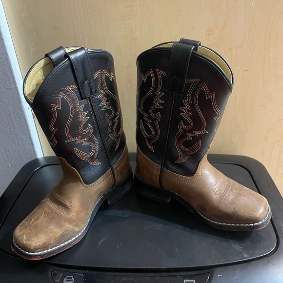 Smoky Mountain Boys' Denver Leather Western Boots - Black, Size 6 M US Big Kid